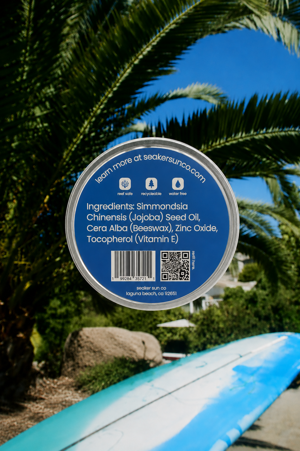 Seaker Sun Co zinc oxide sun balm – ocean-friendly formula in sustainable metal tin